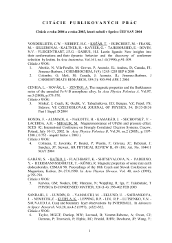 C I T &Aacute; C I E P U B L I K O V A N &Yacute; C H P R &Aacute; C Cit&aacute;cie z roku 2004 a