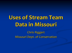 Uses of Missouri Stream Team Data
