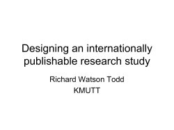 Designing an internationally publishable research study