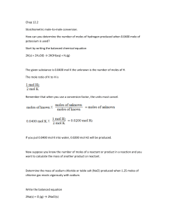 Chap 12.2 Stoichiometric mole-to-mole conversion. How can you