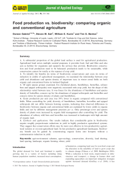 Food production vs. biodiversity: comparing organic and