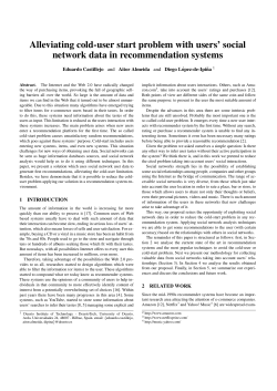 Alleviating cold-user start problem with users` social network data in