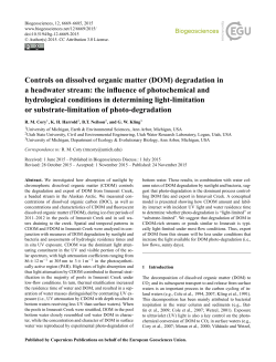 Controls on dissolved organic matter (DOM)