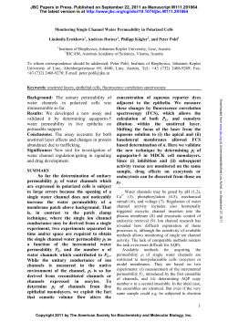 1 Background: The unitary permeability of water channels in