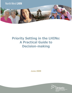 Priority Setting in the LHINs: A Practical Guide to Decision