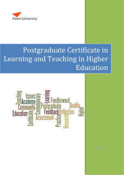 Postgraduate Certificate in Learning and Teaching