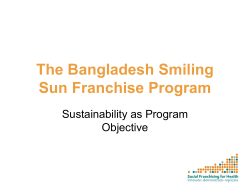 The Bangladesh Smiling Sun Program, Sustainabillity