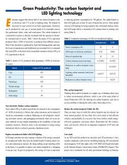 Green Productivity: The carbon footprint and LED lighting technology