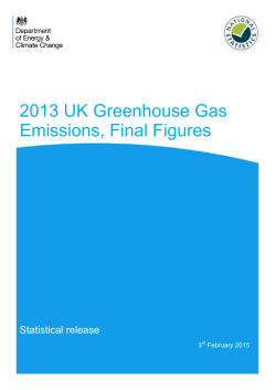 2013 UK Greenhouse Gas Emissions, Final Figures
