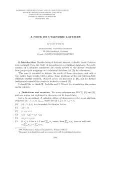 A NOTE ON CYLINDRIC LATTICES