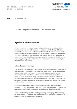 EUSC 11-12 December Synthesis EN