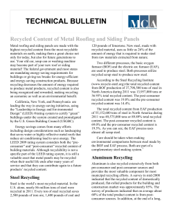 Recycled Content of Metal Roofing and Siding Panels