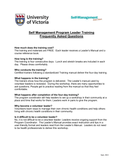 living a healthy life with chronic conditions - Self