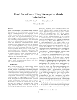 Email Surveillance Using Nonnegative Matrix Factorization