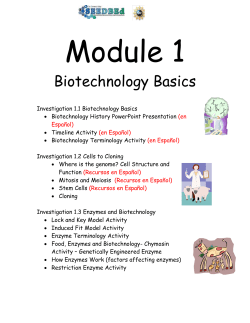 BIOTECHNOLOGY TIMELINE