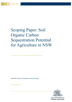 Scoping Paper: Soil Organic Carbon Sequestration Potential