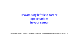 Maximising left field career opportunities in your career