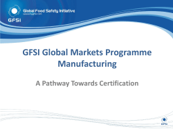 Basic and Intermediate Level - Global Food Safety Initiative