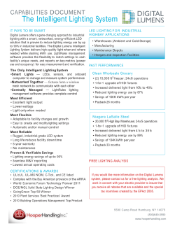 Capabilities Document: The Intelligent Lighting System