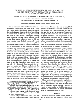 cretion by the kidneys. Hepatic ketone production acetyl