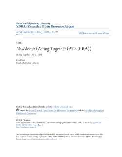 Newsletter (Acting Together (AT-CURA)) - KORA