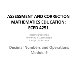 Decimal Numbers and Operations Module 9