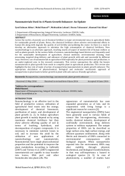 Nanomaterials Used As A Plants Growth Enhancer