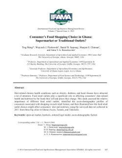 Consumer`s Food Shopping Choice in Ghana: Supermarket or