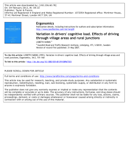 Variation in drivers` cognitive load. Effects of driving through village