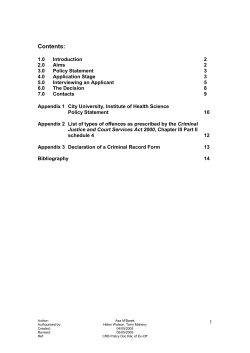 Contents: - City, University of London