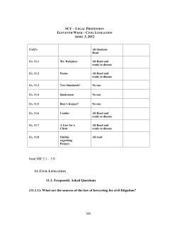 SCU Week 11 - Civil Litigation