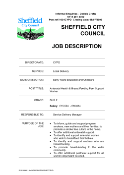 Experiences - Sheffield City Council job vacancies