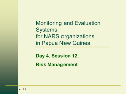 Monitoring and Evaluation Systems for NARS organizations in