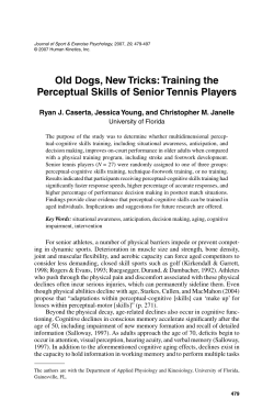Training the Perceptual Skills of Senior Tennis Players