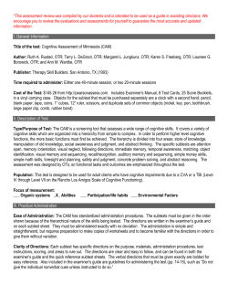 Cognitive Assessment of Minnesota (CAM)