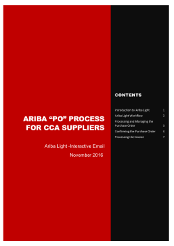 ARiba &ldquo;PO&rdquo; process for CCA Suppliers - Coca