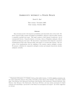Ambiguity without a State Space - University of California, Berkeley
