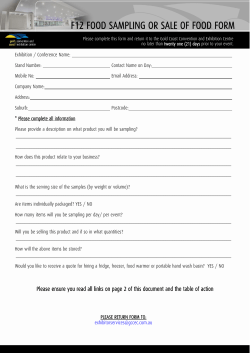 f12 food sampling or sale of food form