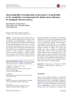 Stress-inducible overexpression ofglyoxalase Iis preferable to its