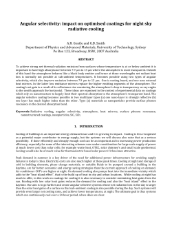 2.1 Modelling angular and spectral selective