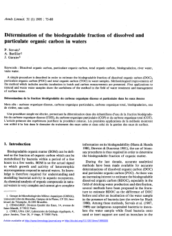 Determination of the biodegradable fraction of dissolved and