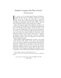 Ezekiel`s Exagoge, One Play or Four?