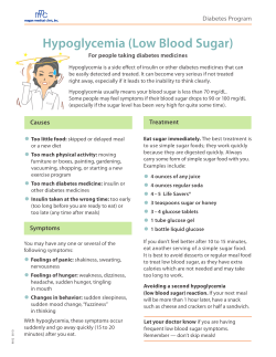 Hypoglycemia (Low Blood Sugar)