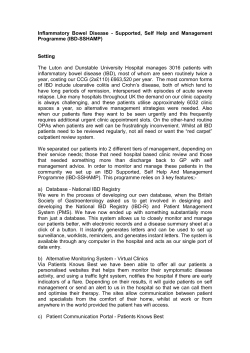 Inflammatory Bowel Disease - Supported, Self Help and