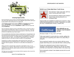 Amazing Opportunities SOLID is our Friday Night Open Youth Group