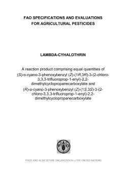 fao specifications and evaluations for agricultural pesticides lambda