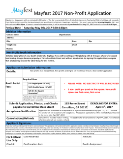 Mayfest 2017 Non-Profit Application