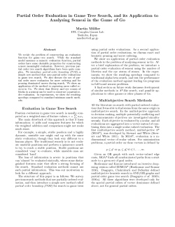 Partial Order Evaluation in Game Tree Search, and its Application to