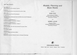 Models, Planning and Basic Needs