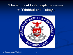 The Status of ISPS Implementation in Trinidad and Tobago